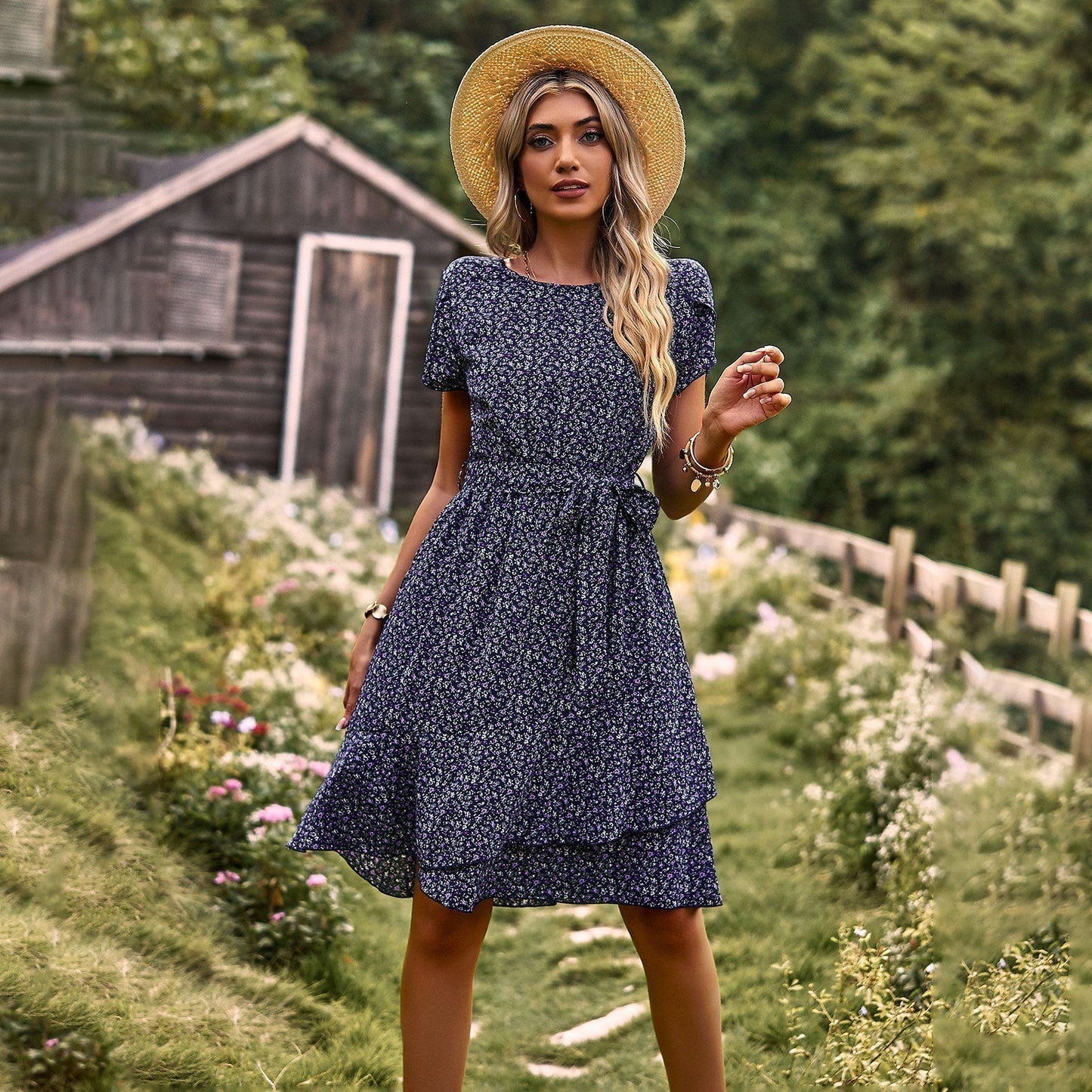 Robe Été Femme Florale Décolleté Profond Séductrice
