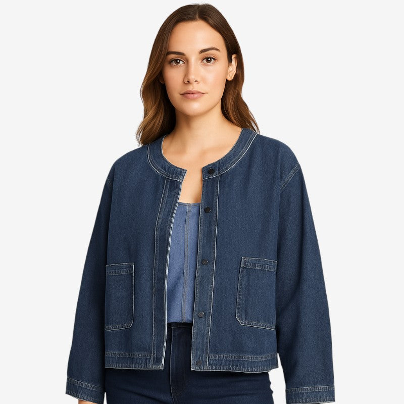 Veste Femme Élégante Longue Manches avec Poches - PanierRoyale