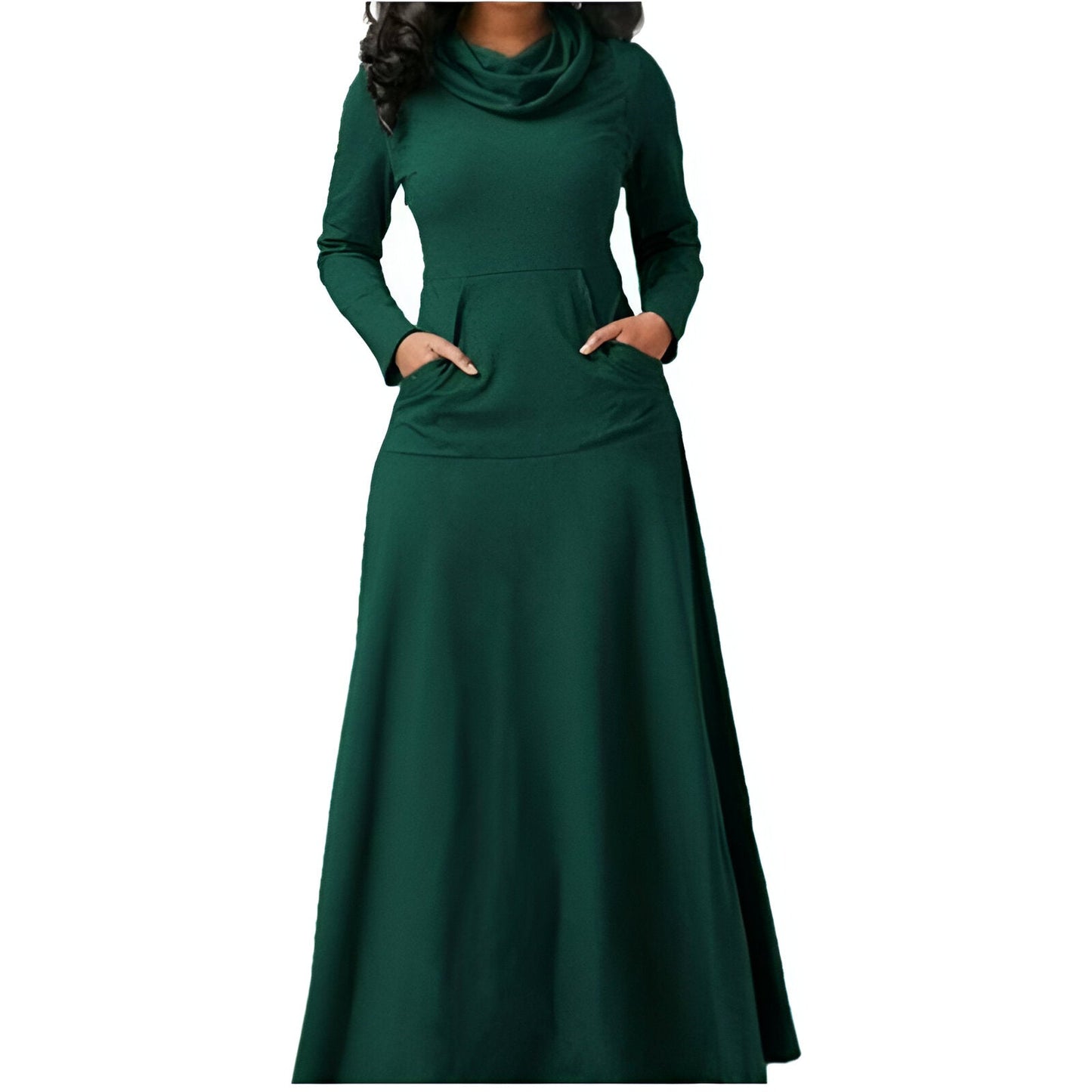 Robe Femme Longue Noire Manches Longues Élégante