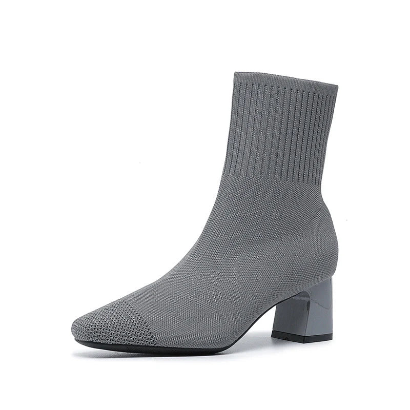 Bottes Femme Chic - Chaussures Tricotées Confortables pour Femmes