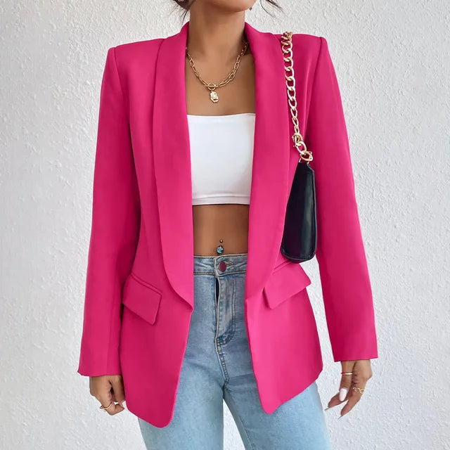 Veste Femme Rose Fuchsia avec Sac à Chaîne Noir Chic