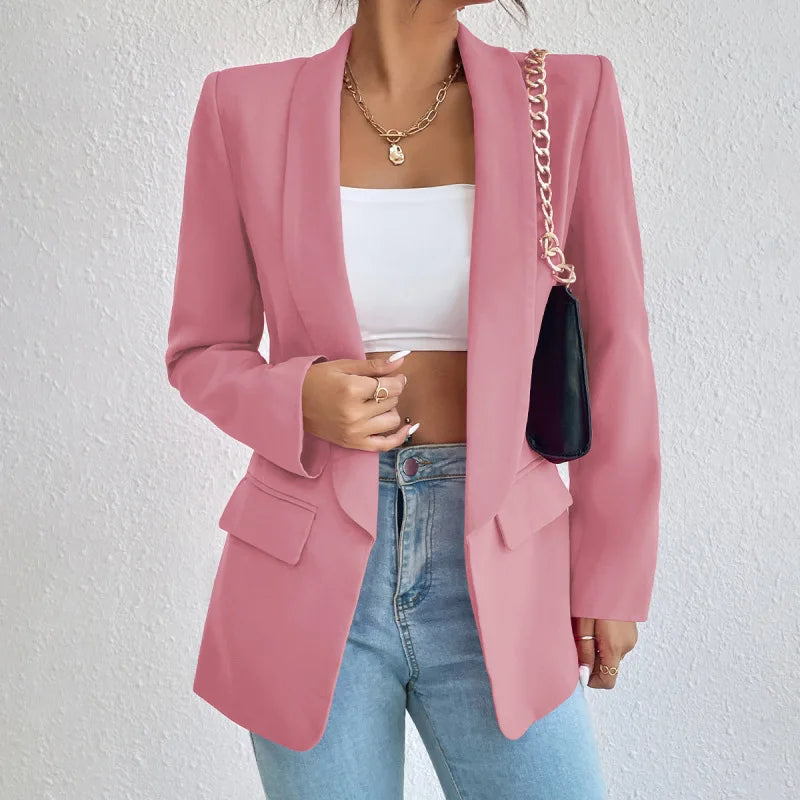 Veste Femme Rose Fuchsia avec Sac à Chaîne Noir Chic