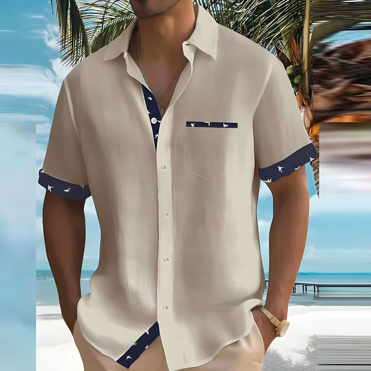 Chemise Homme Lin Coton Léger Été - PanierRoyale