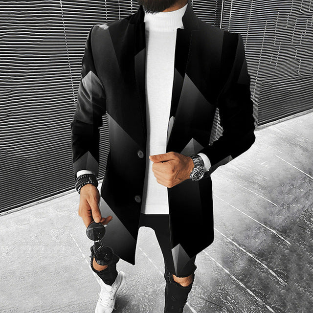 Veste Homme Slim Fit Imprimé Graphique Moderne