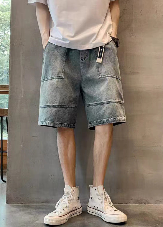 Court Jean Bleu Slim Fit Haute Taille Homme Été - EasyApparels