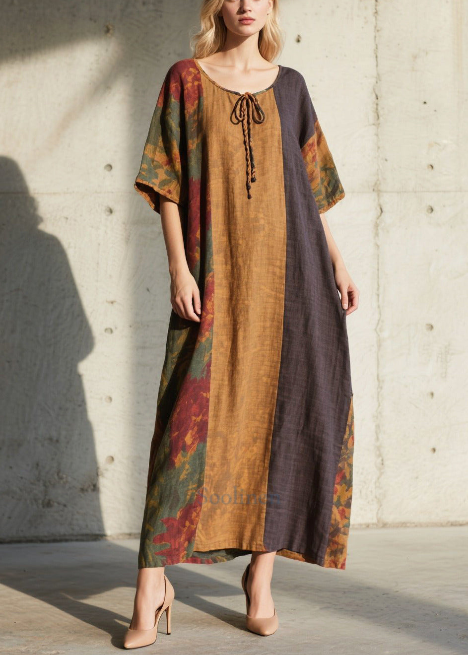 Robe d'été décontractée en coton coloré grand format - EasyApparels