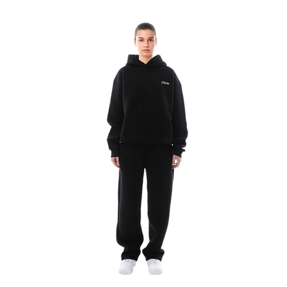 Sweat Capuche Unisexe Noir avec Poche Zippée - PanierRoyale