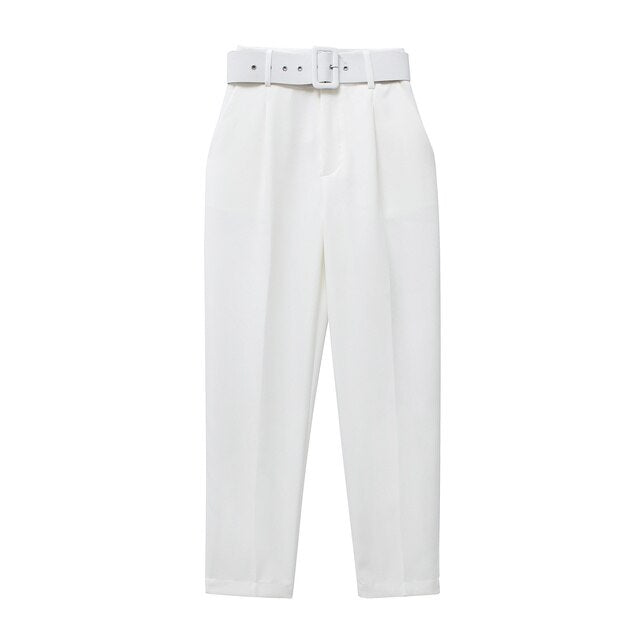 Pantalon Femme Confortable Taille Haute Élastique