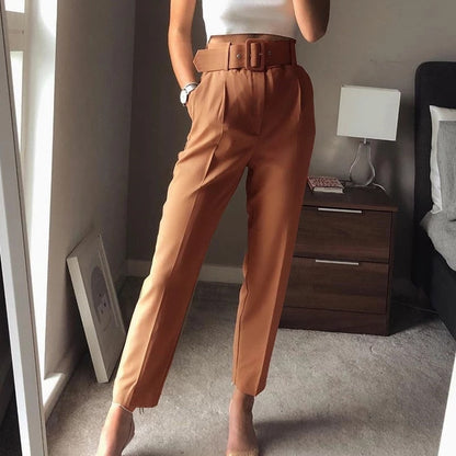 Pantalon Femme Confortable Taille Haute Élastique - PanierRoyale