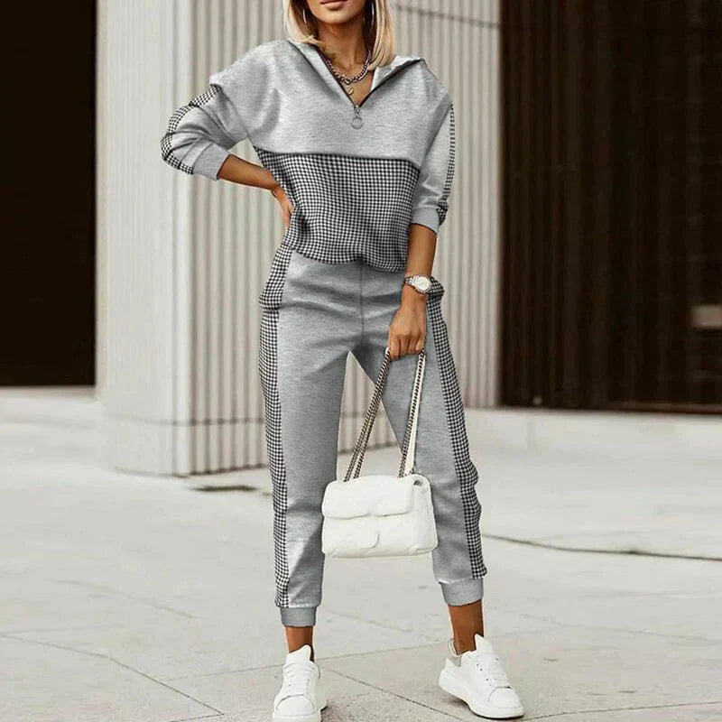 Costume de sport femme décontracté zip
