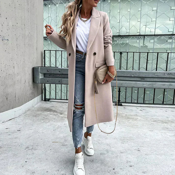 Manteau Femme Tweed Long avec Capuchon Amovible - PanierRoyale