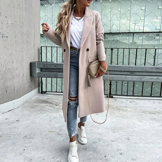 Manteau Femme Tweed Long avec Capuchon Amovible - PanierRoyale
