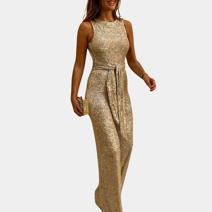 Robe de Soirée Dos Nu Élégante avec Ceinture