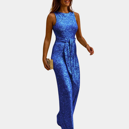 Robe de Soirée Dos Nu Élégante avec Ceinture