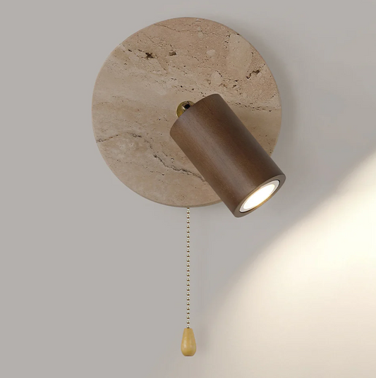 Monovia™ – Applique Murale LED Bois & Métal Marron Beige Design Moderne