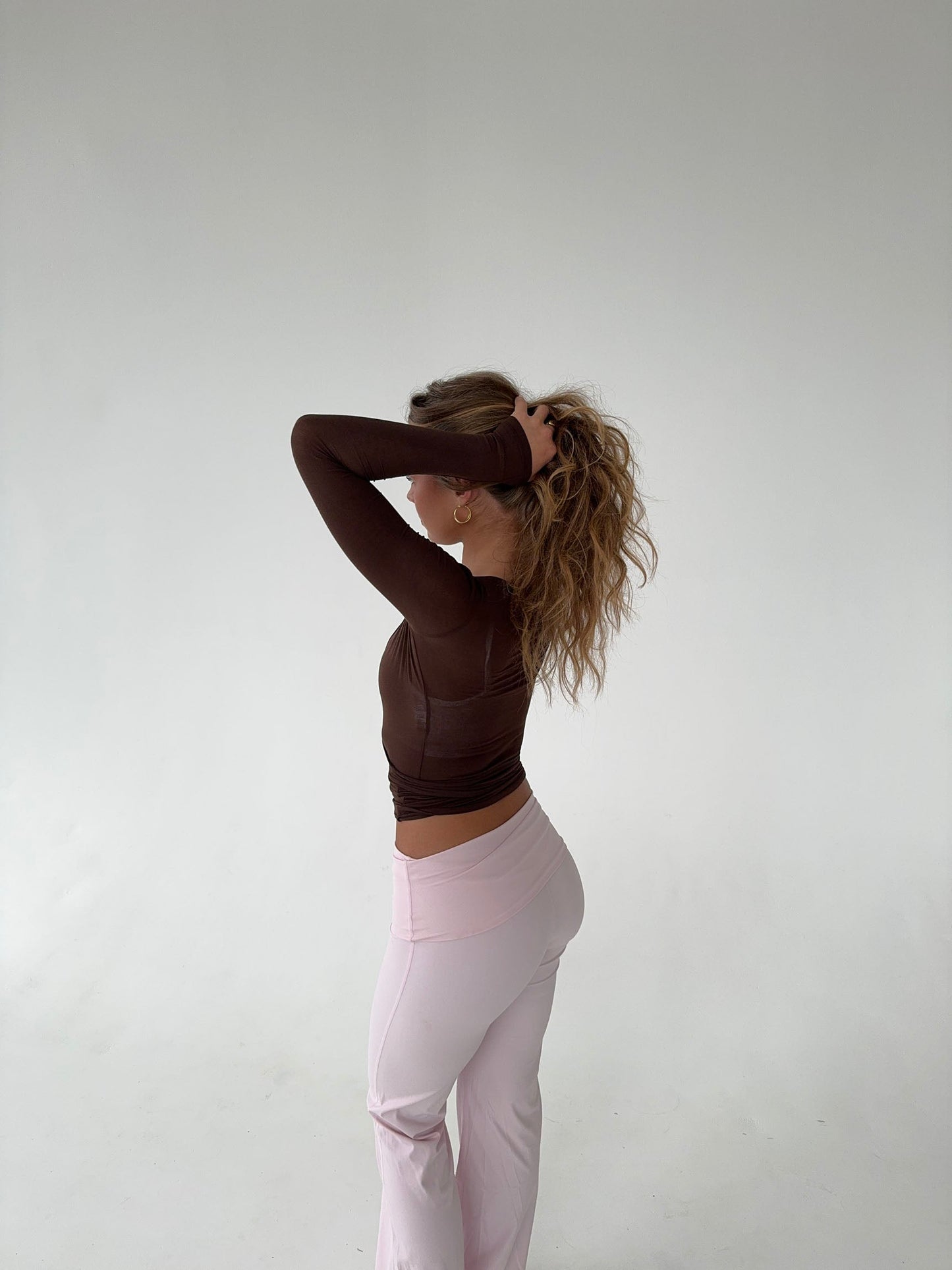 Cache-cœur Femme Tissu Extensible Coupe Ajustée Manches Longues