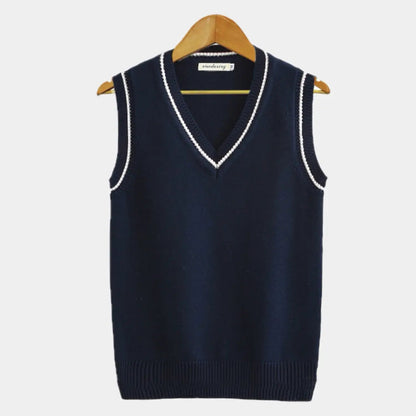 Gilet Homme Maille Câblée Col V Style Preppy