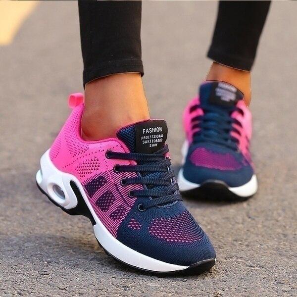 Chaussures baskets femme bleu violet tendance