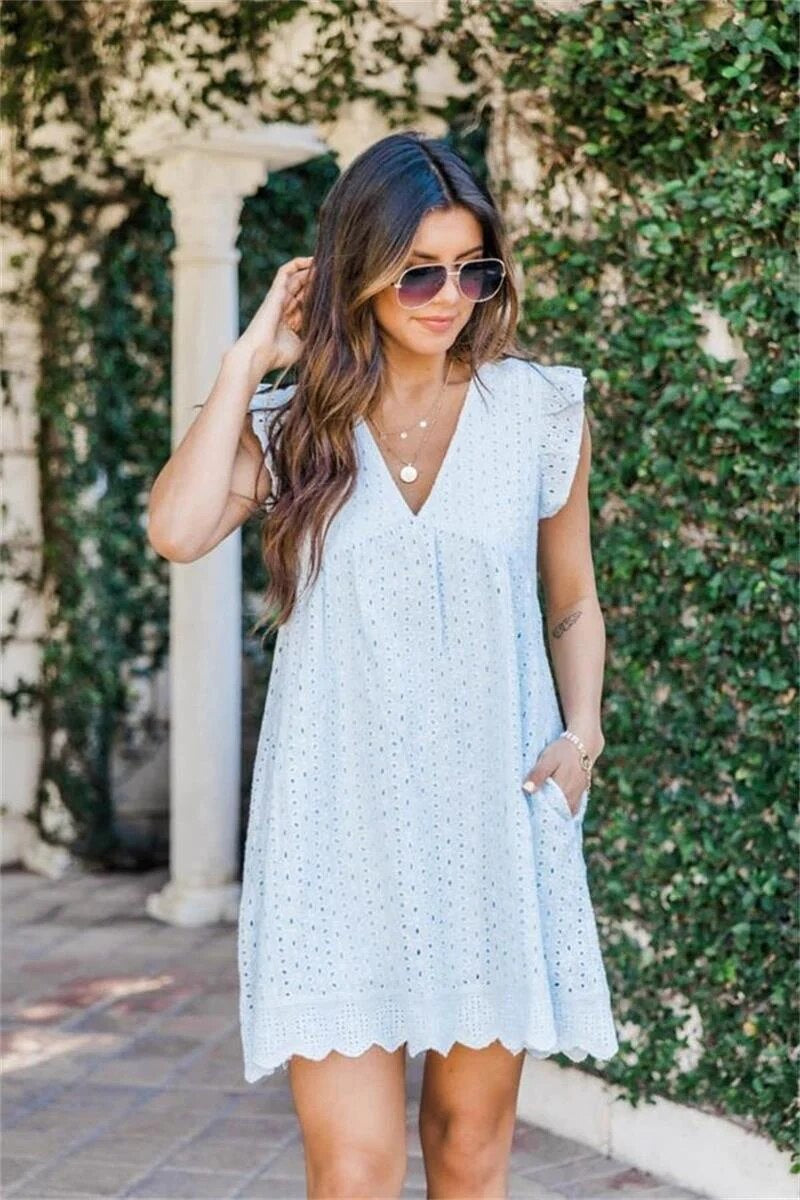Robe de Plage Été pour Femme sans Manches