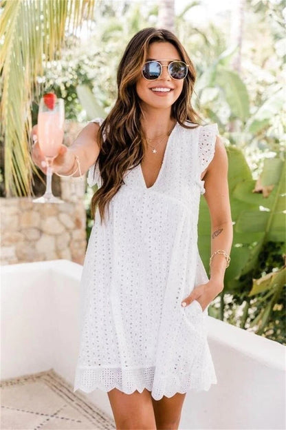 Robe de Plage Été pour Femme sans Manches