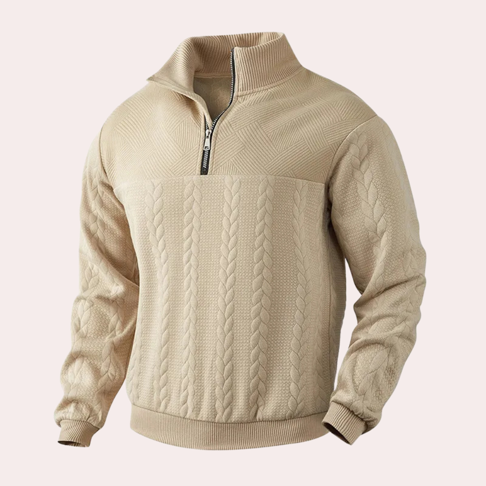 LAWRENCE - Pull Tricoté à Col Zippé pour Hommes