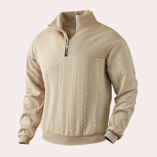 Pull Homme Col Zippé Tricot Chaud et Confortable - PanierRoyale