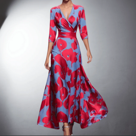 Robe Femme Florale Cintrée en Tissu Léger - PanierRoyale