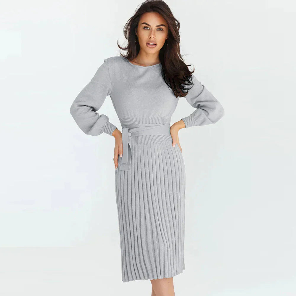 Robe femme mi-longue tricotée élégante et confortable - PanierRoyale