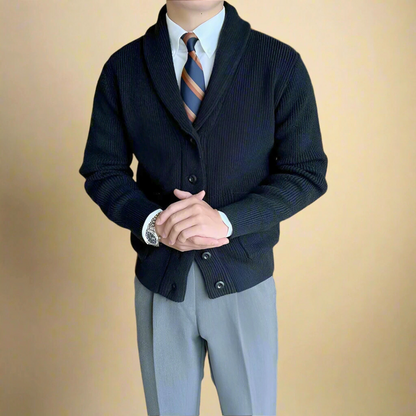 Cardigan Homme Rayé en Coton Doux