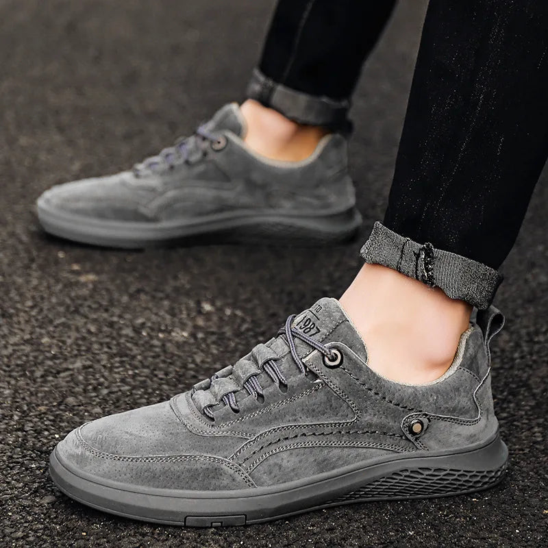 Baskets Homme Cuir Souple Confortable