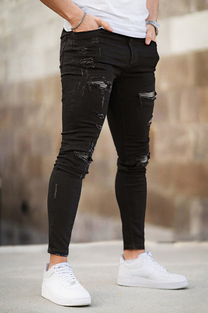 Jean Skinny Noir Déchiré Homme