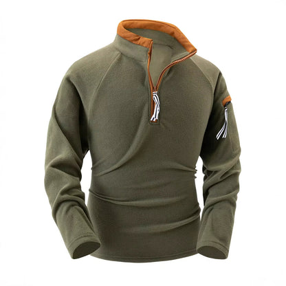 Pullover Homme Col Montant Zippé - Chaud et Élégant