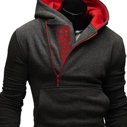 Veste à capuche streetwear avec fermeture éclair avant