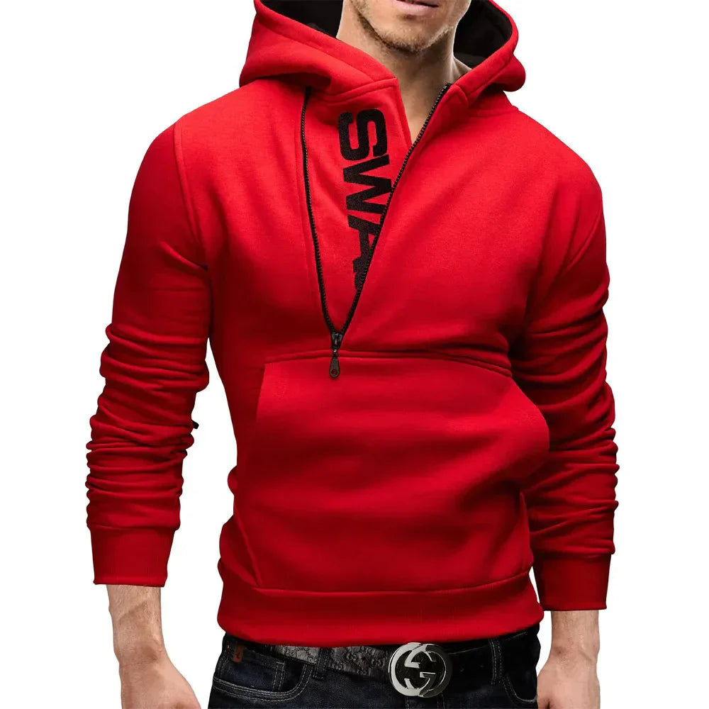 Veste à capuche streetwear avec fermeture éclair avant