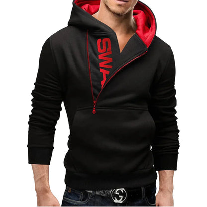 Veste à capuche streetwear avec fermeture éclair avant