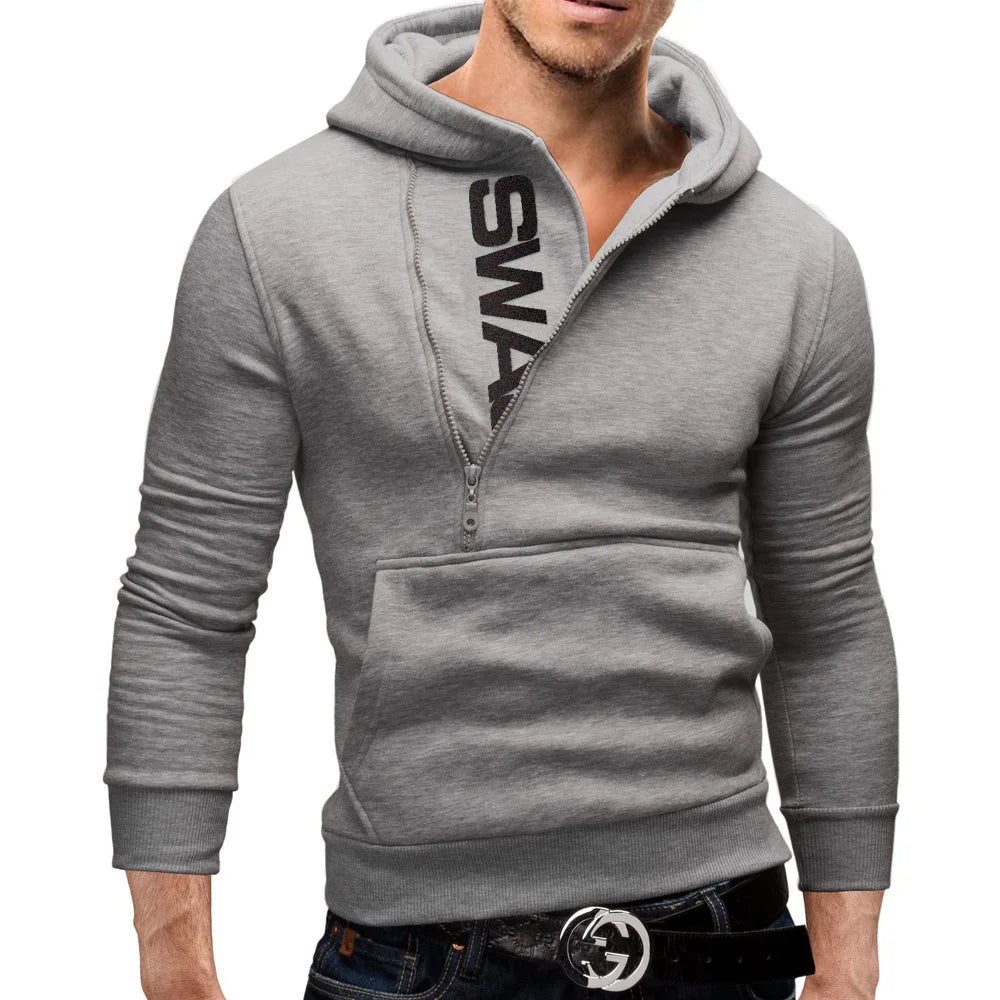 Veste à capuche streetwear avec fermeture éclair avant
