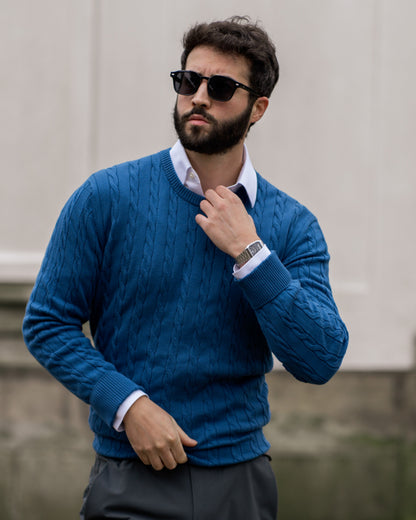 Pull en Coton à Câble pour Homme