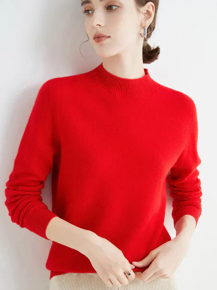 Pull en Cachemire Vert Émeraude Féminin Chaud