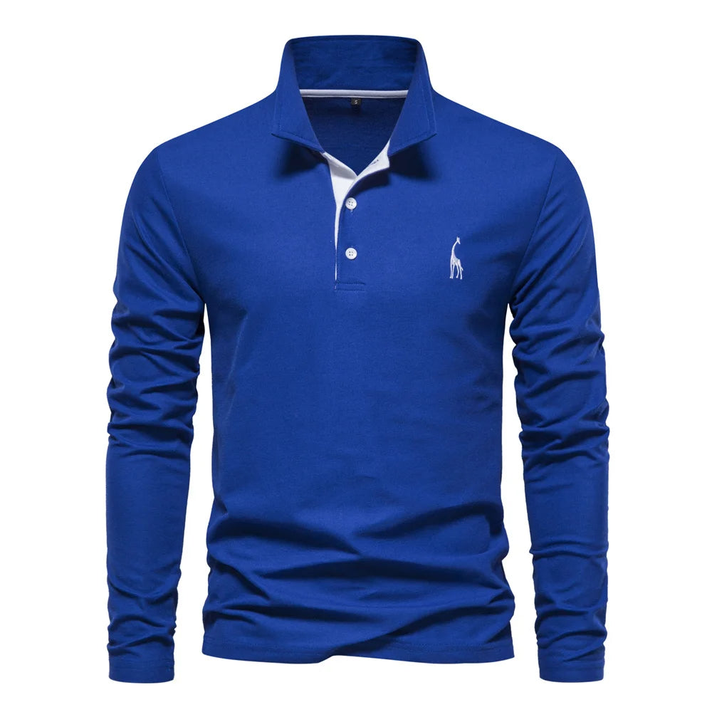 Polo homme pull à manches longues confortable