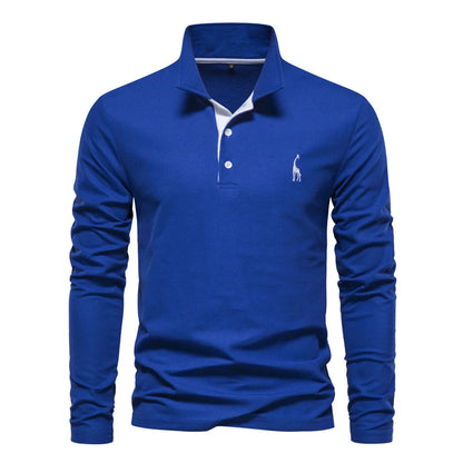 Polo homme pull à manches longues confortable