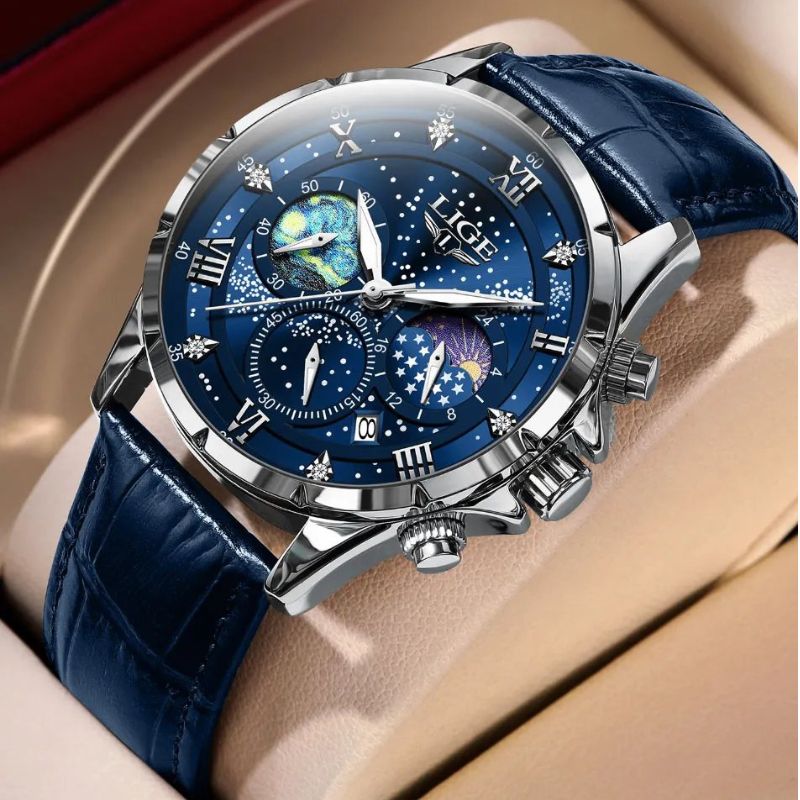 Montre Homme Élégante Phases de Lune