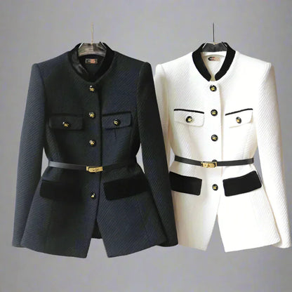 Manteau Femme Élégant en Laine Classique