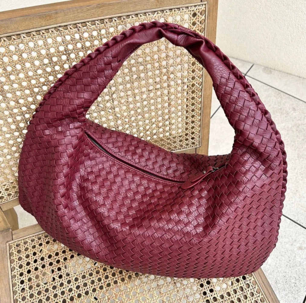 Sac à Main Cuir Végétal Tressé Élégant - PanierRoyale
