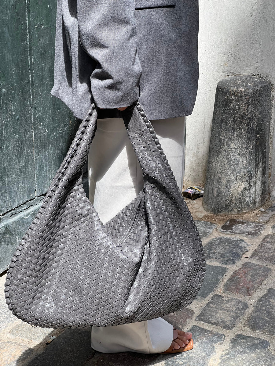 Sac à Main Cuir Végétal Tressé Élégant