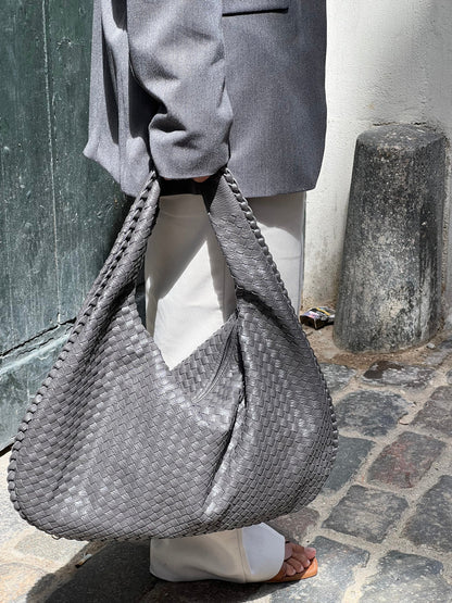 Sac à Main Cuir Végétal Tressé Élégant