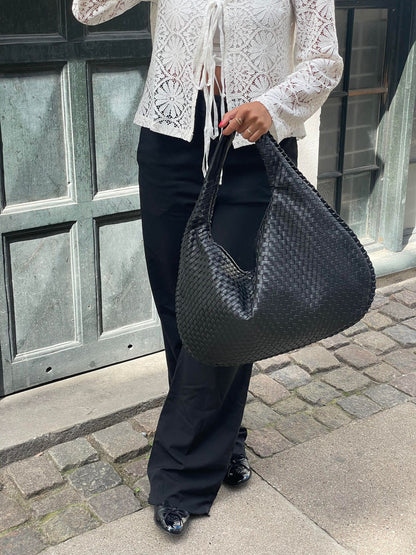 Sac à Main Cuir Végétal Tressé Élégant