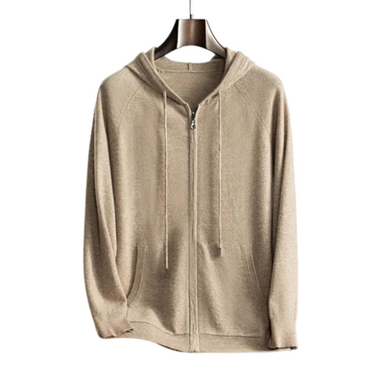 Sweat à capuche zippé Beige pour Homme - PanierRoyale