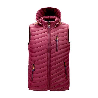 Gilet Homme Hiver Noir épais et chaud sans manches