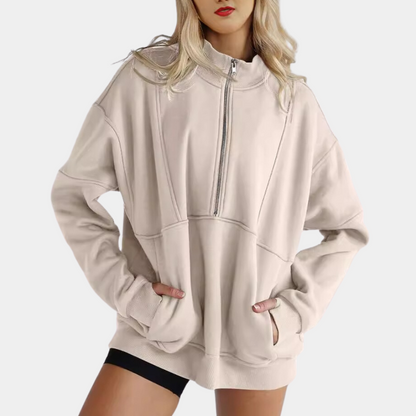 JEMMA - Pull Décontracté à Col Zippé pour Femmes