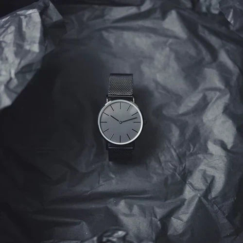Montrehomme Élégante 40mm Noir Cuir